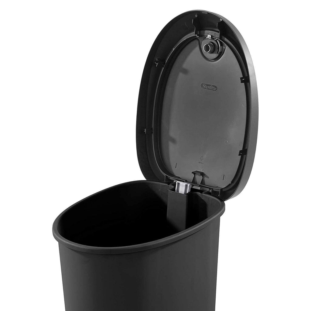 12.6 Gallon Locking StepOn Wastebasket Black 2 Pack A9753