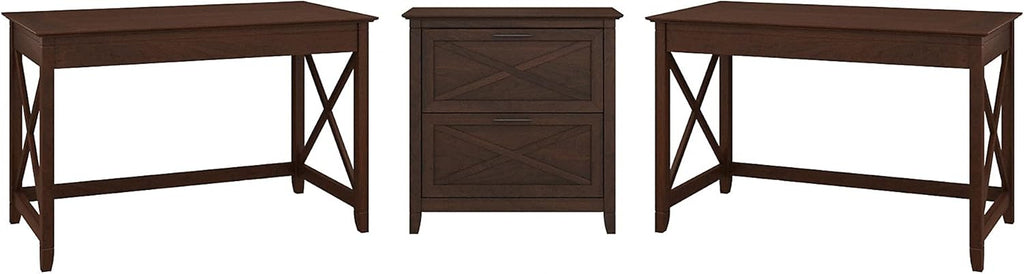 2 Person Desk Set with Lateral File Cabinet S159