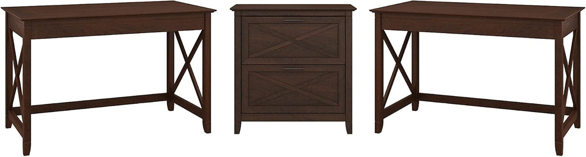 2 Person Desk Set with Lateral File Cabinet S159