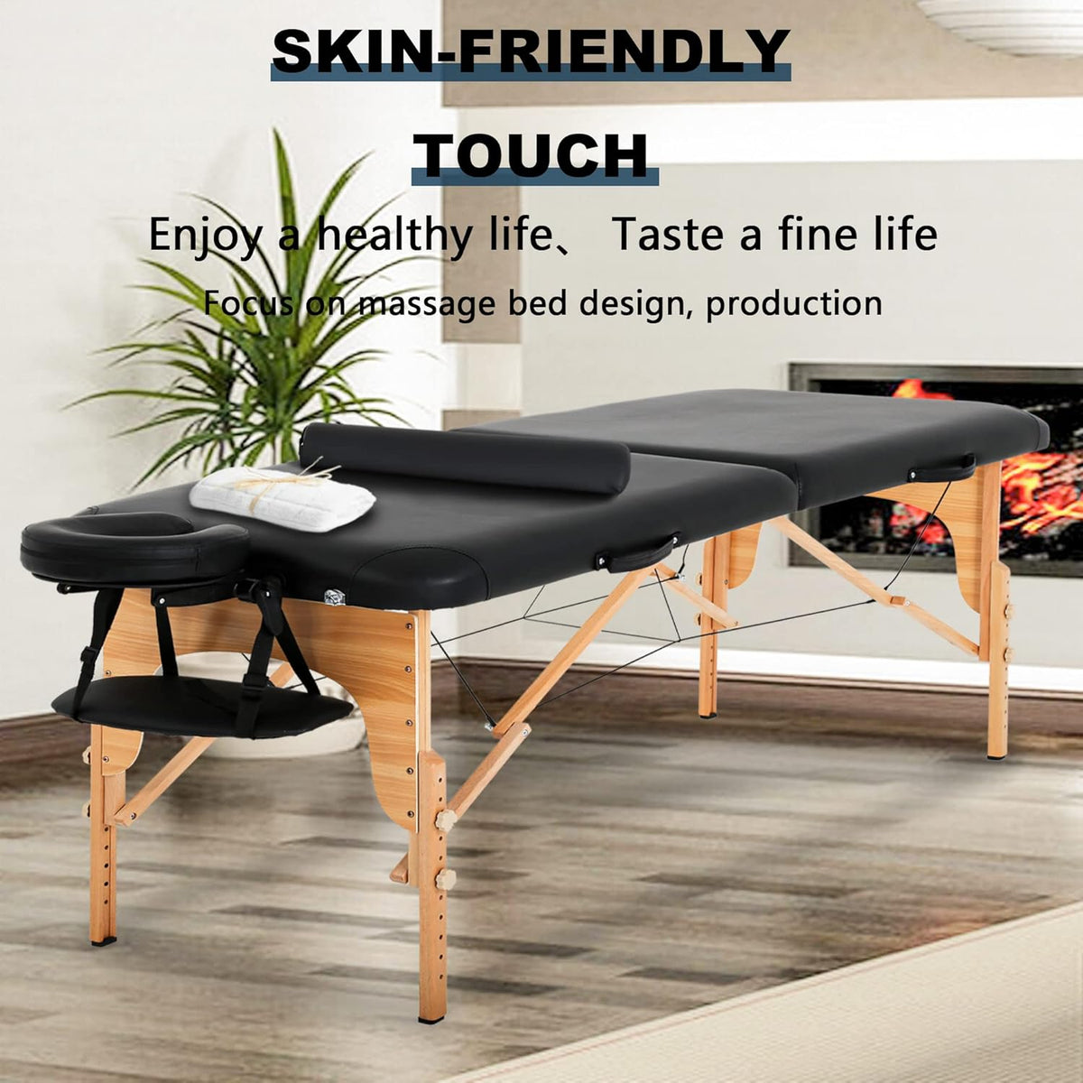 Portable 84 Inch 2 Folding Lightweight Massage Table with Carry Case M48918