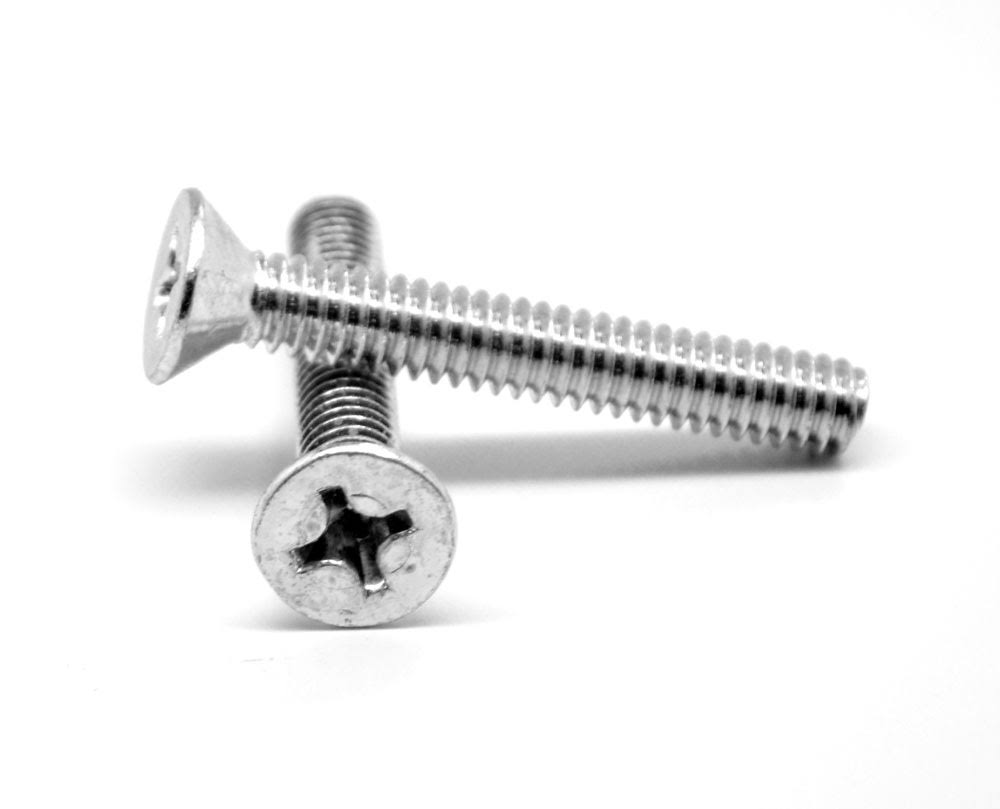 #4-40 x 7/16 Coarse Thread Phillips Flat Head Machine Screw W4560