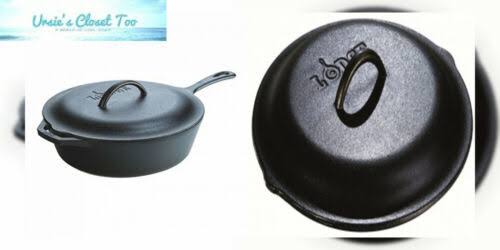 5 Quart Cast Iron Covered Deep Skillet X804