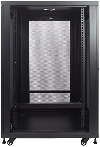 24U Rack Enclosure Server Cabinet, Mid Depth 33 Inch Deep, Black Q49419