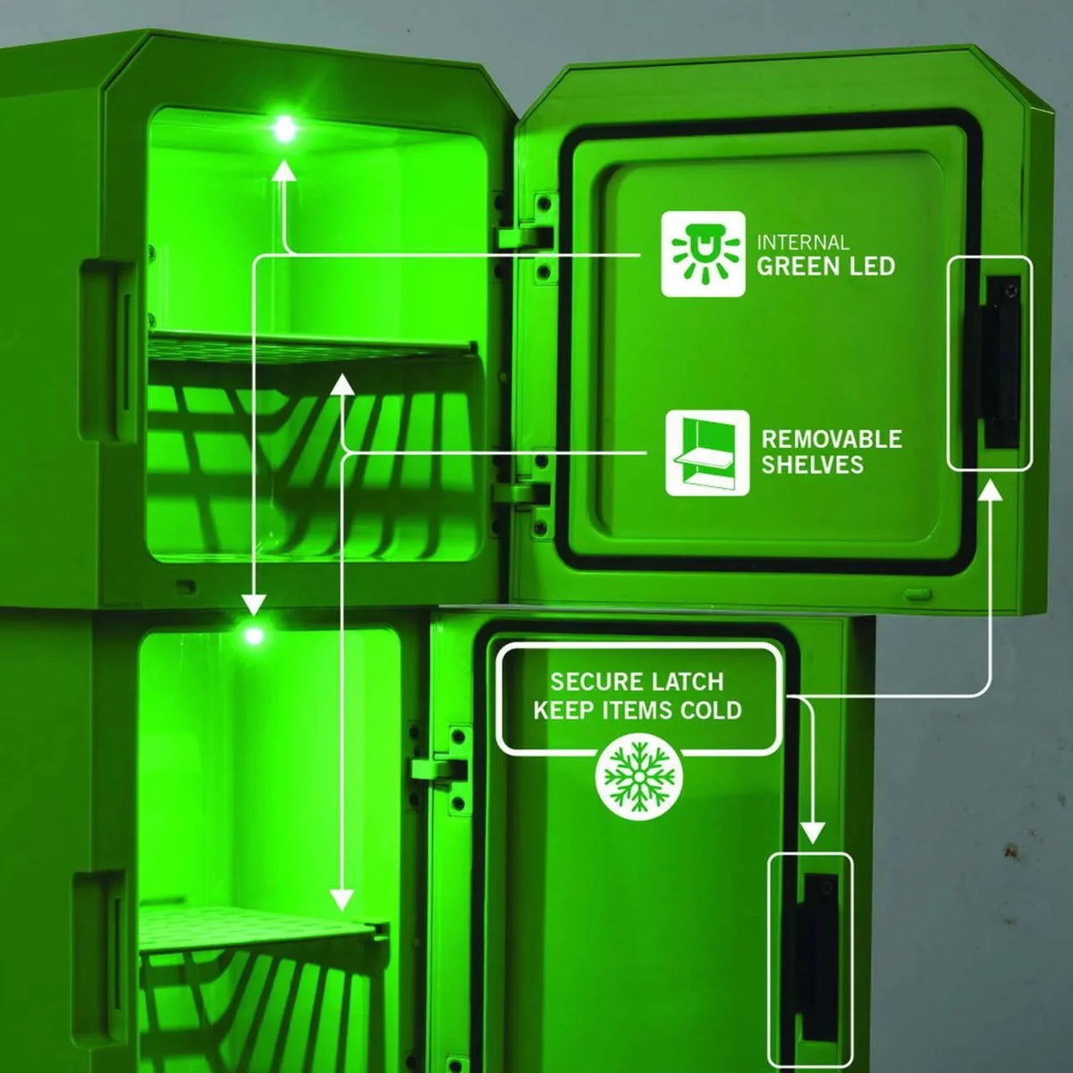 Minecraft Green Creeper Body 12 Can Mini Fridge 8L 2 Door J126