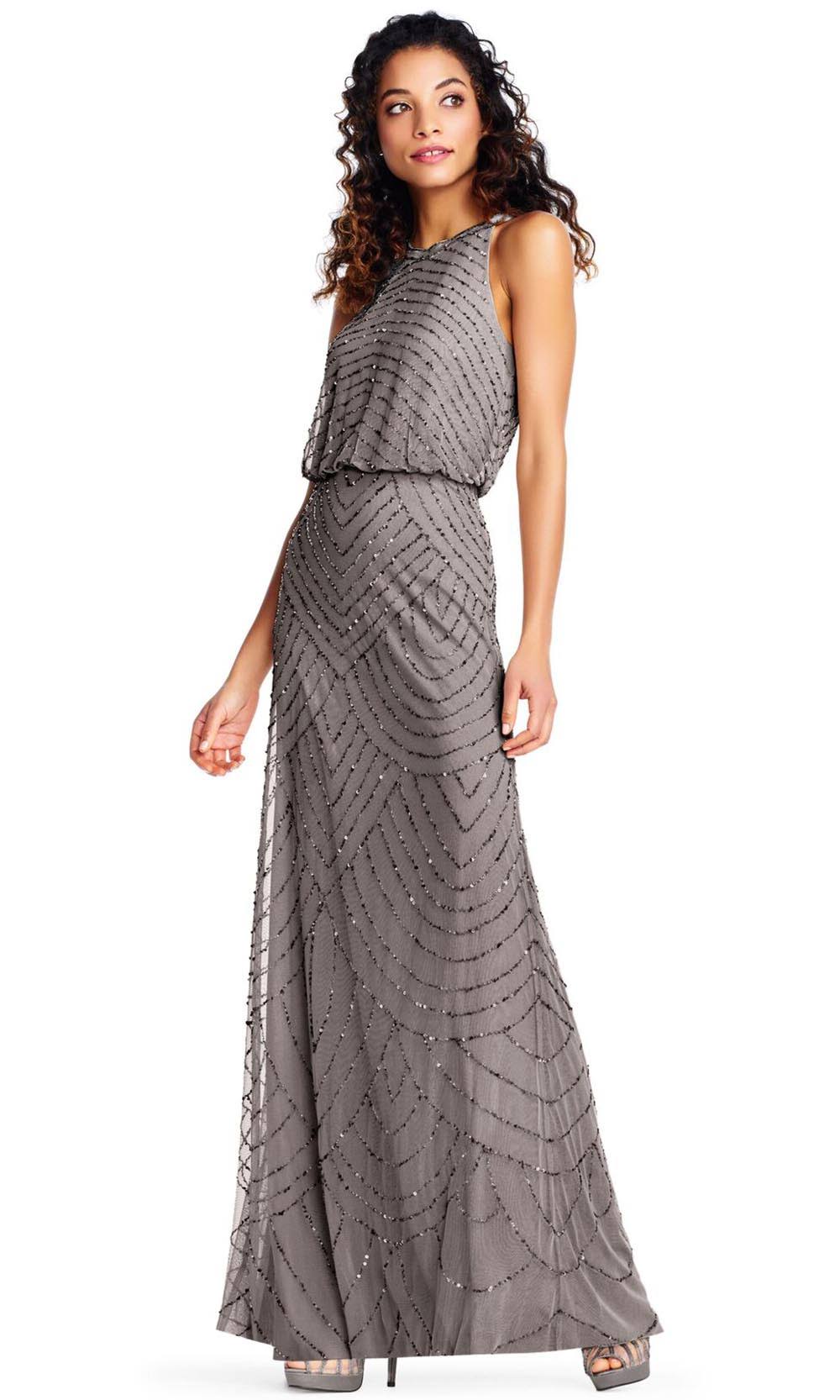 Halter Neck Beaded Gown A15973