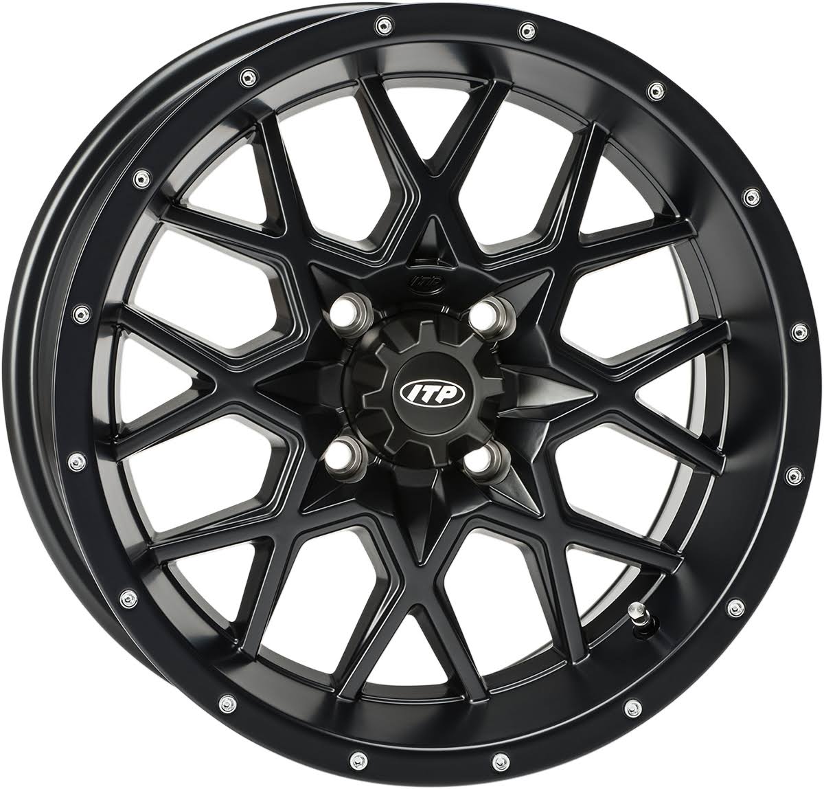 Black 14x7 4/137 5+2 Wheel Y6684