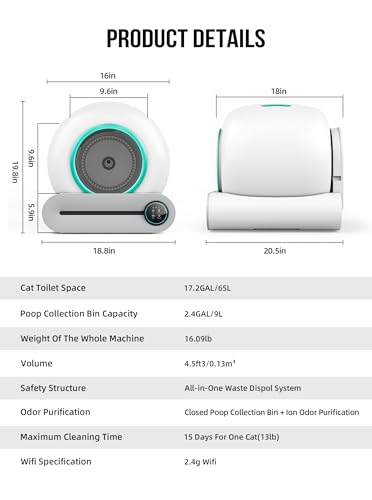 Green Self Cleaning Automatic Cat Litter Box with Mat & Liners B8960