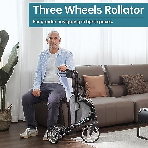 Blue 3 Wheel Rollator with 10” Wheels J175