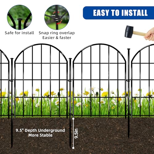 26 Pack 22in X 28ft Arched No Dig Rustproof Metal Garden Fence Y27881