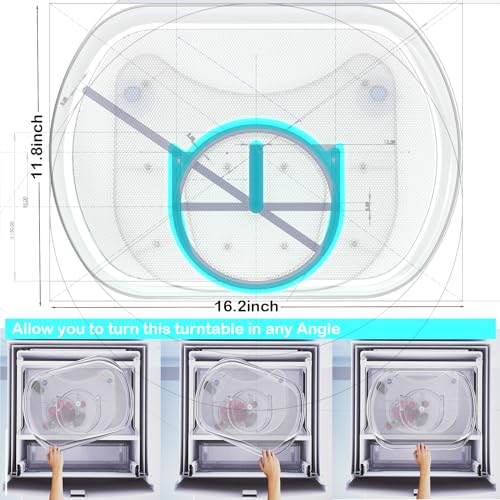 16.2"x11.8" Clear Rotating Tray with 5 Divider S4910