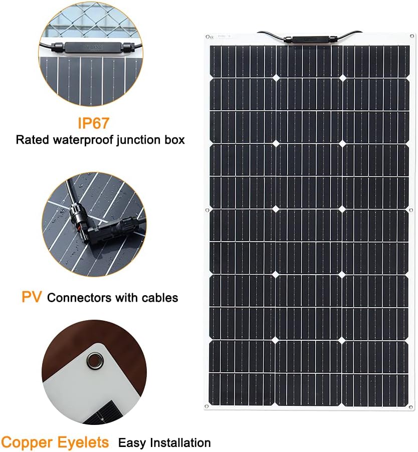 100W 12V Flexible Monocrystalline Solar Panel K6708
