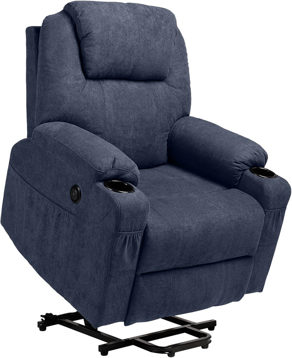 Card Velvet Adjustable Massage Recliner with Cup Holders Y302