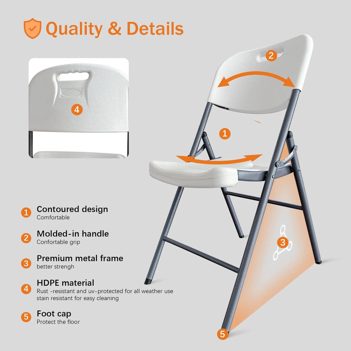 Folding Chairs 4 Pack Plastic Stackable N94022