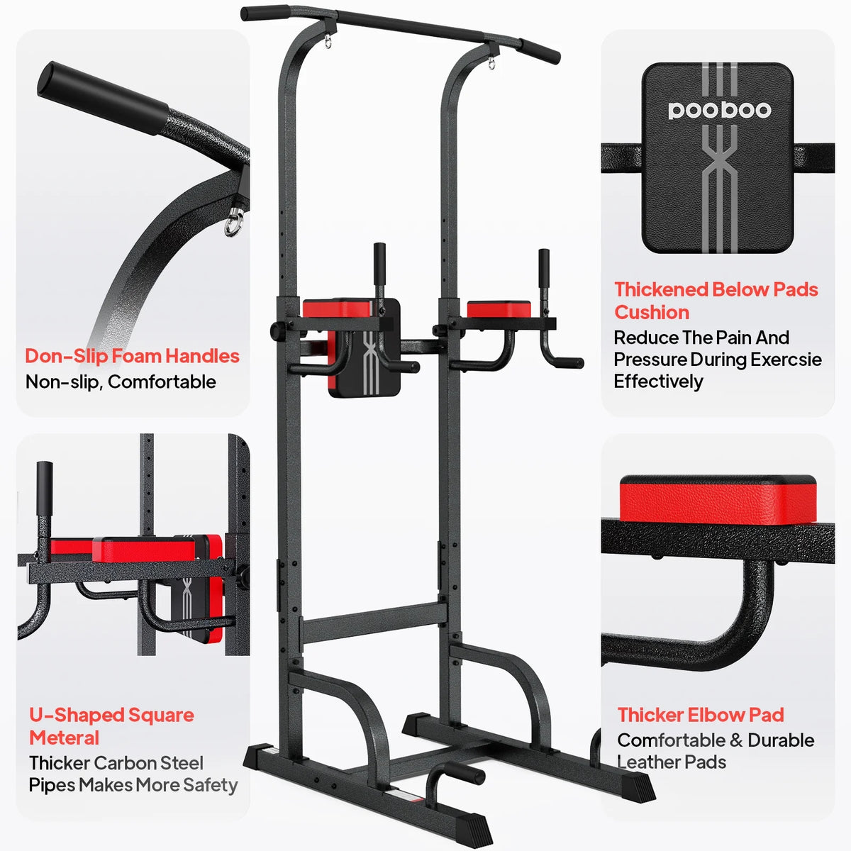 Power Tower Dip Station Pull up Bar 480lbs J256
