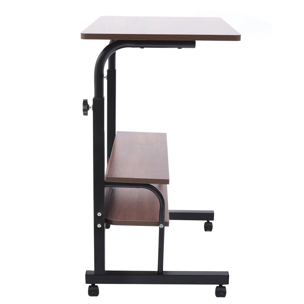 Brown Mobile Standing Desk with Wheels V3144