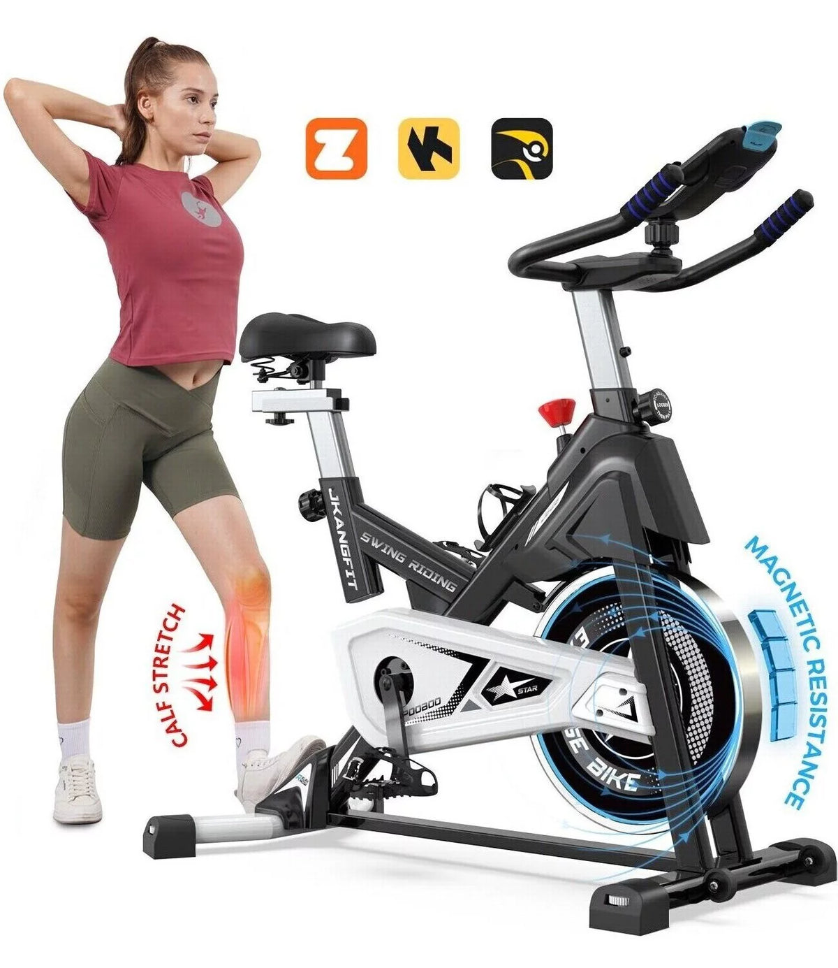 Belt Driven Indoor Cycling Bike with 44lbs Flywheel G85480