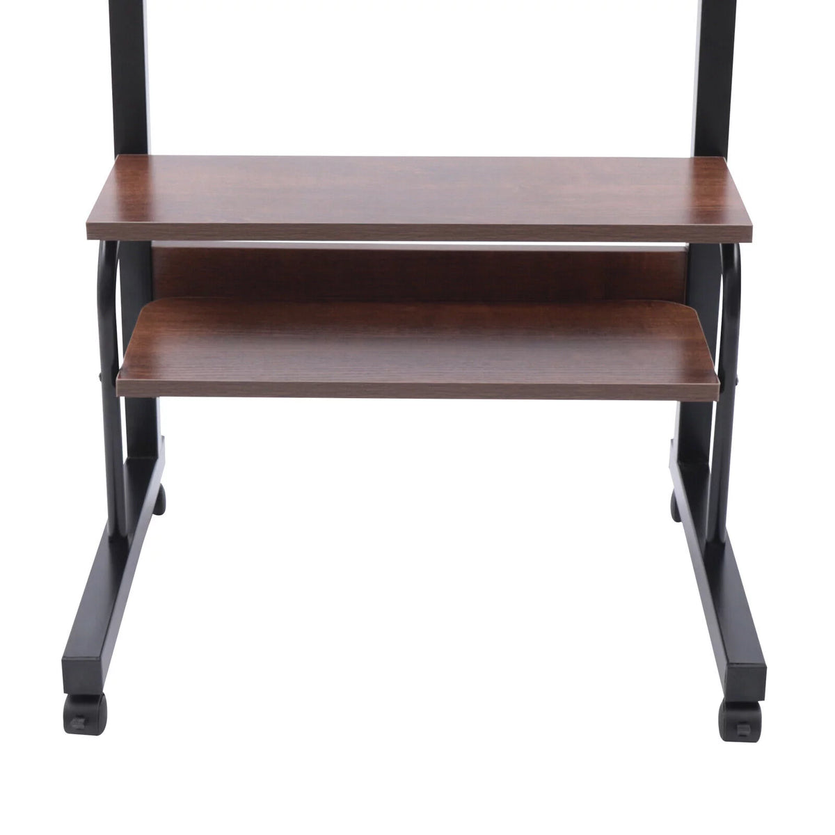 Brown Mobile Standing Desk with Wheels V3144