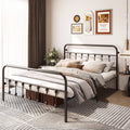 Queen Size Black Metal Bed Frame with Headboard and Footboard R6019