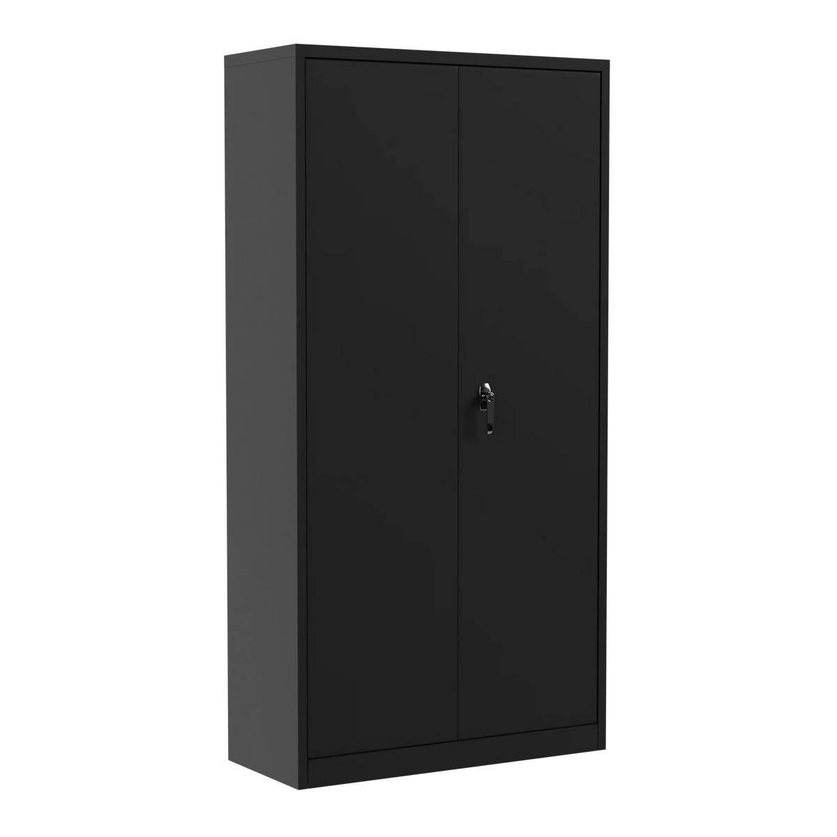Black 72"H Lockable Steel Storage Cabinet with 4 Adjustable Shelves T208
