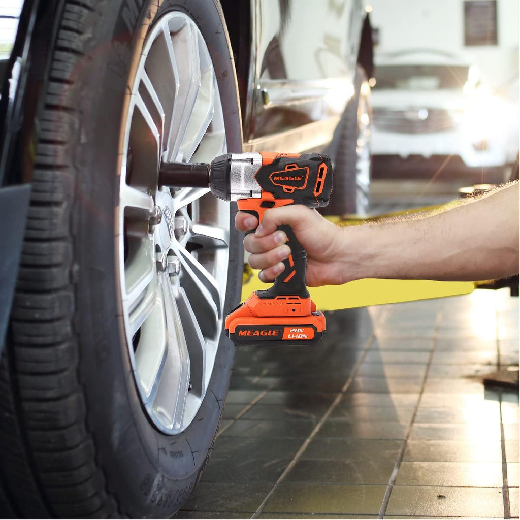 20V Max Brushless Cordless Impact Wrench 4.0 Ah Battery Powered 1/2 inch Square Drive Pack of 2 B3342