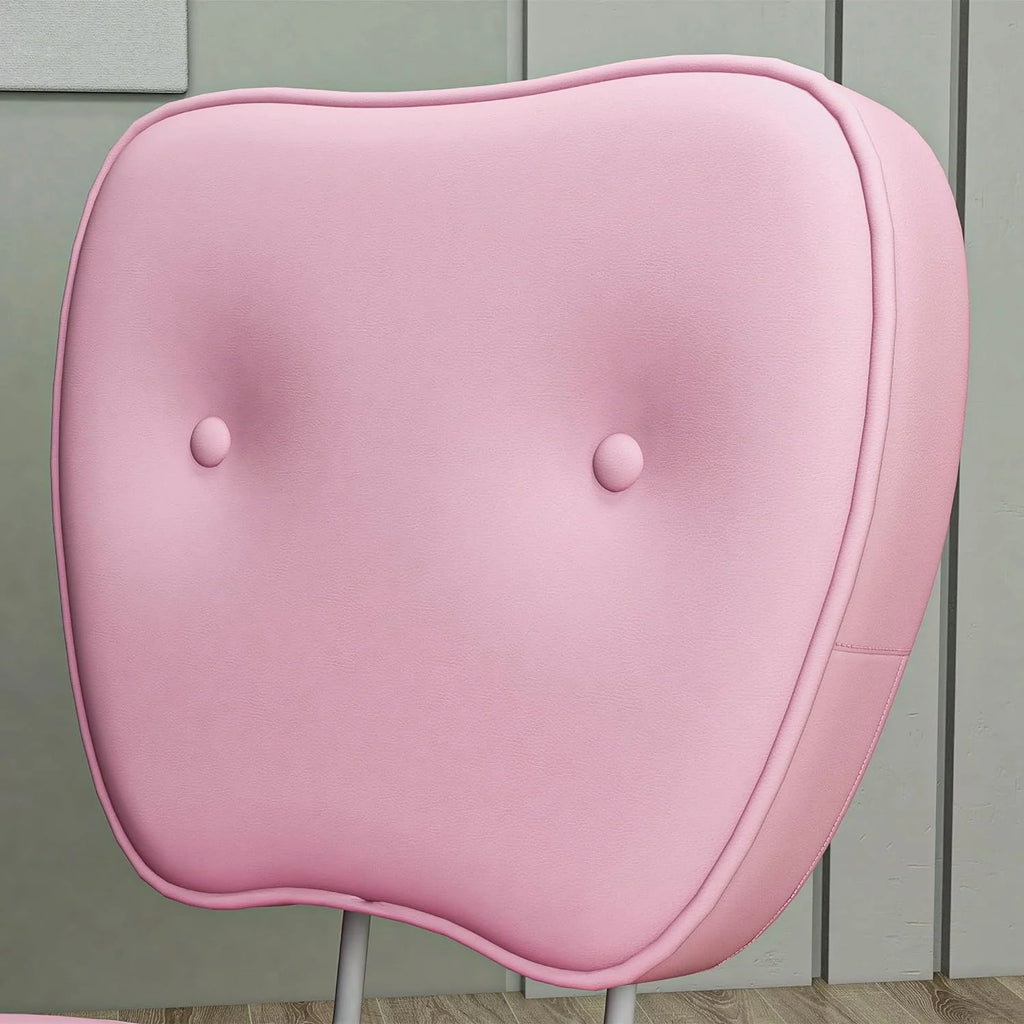 Armless PU Leather Office Chair with Adjustable Height D735