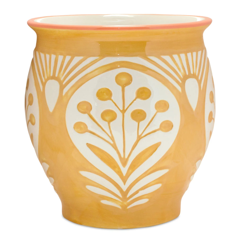 Set of 2 Floral Ceramic Pots J90462