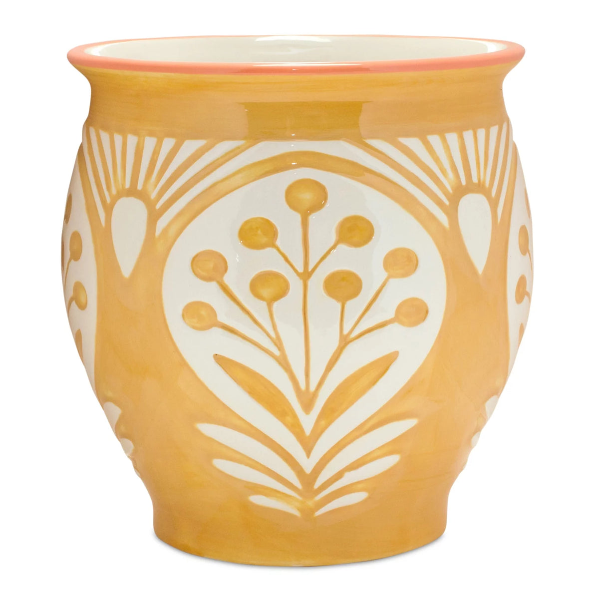Set of 2 Floral Ceramic Pots J90462