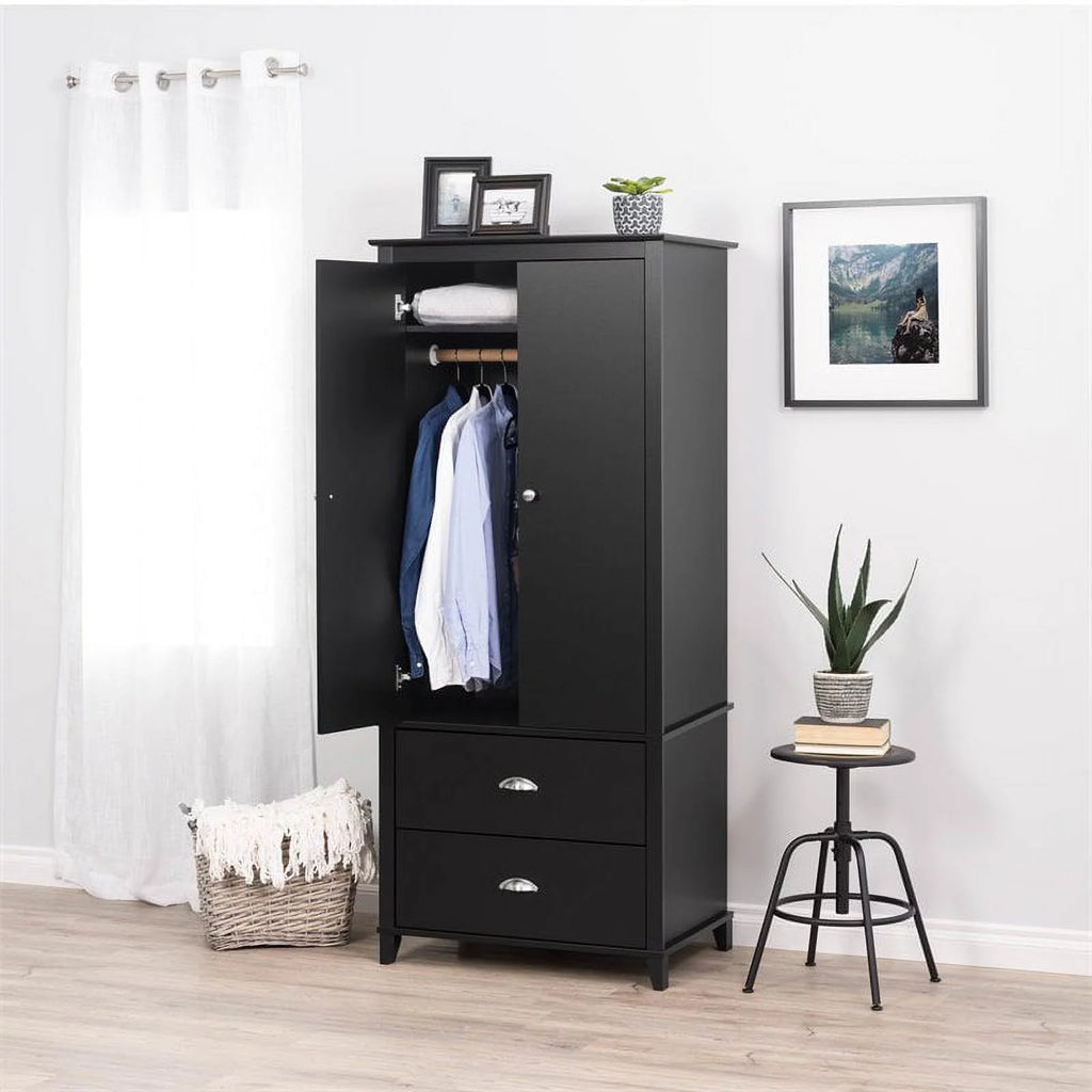 Black Wardrobe Armoire V606