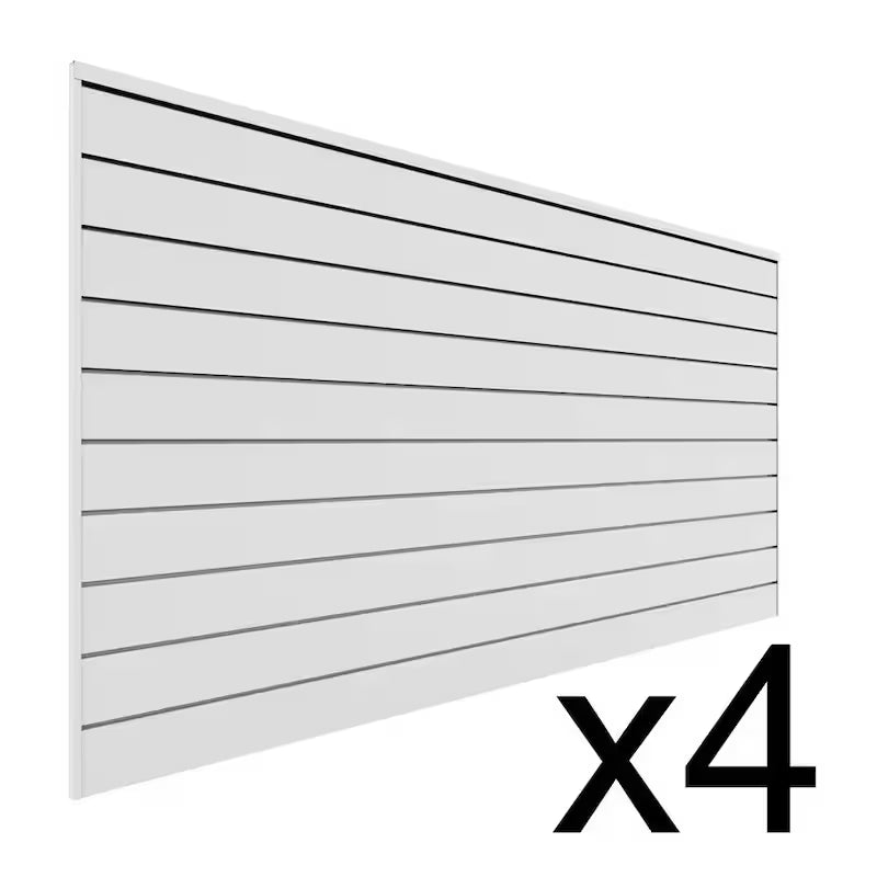 PVC Slat Wall Panel Set White 4 Panel Pack G452