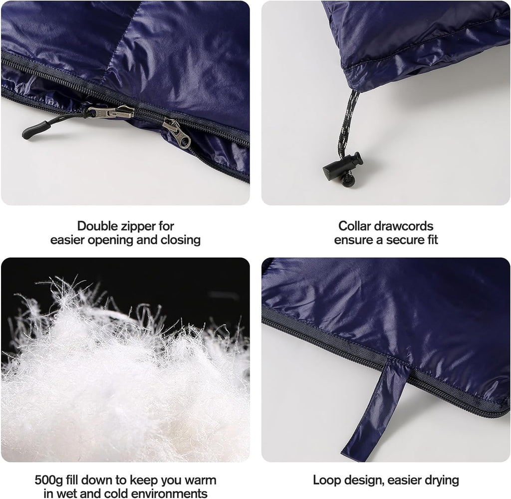 600 Fill Down Ultralight Envelope Sleeping Bag D5111