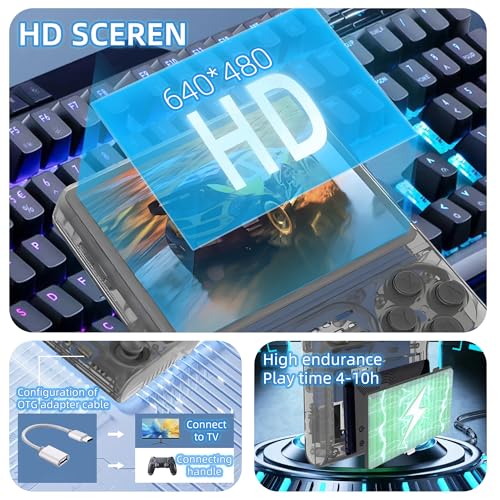 White Handheld Retro Gaming Console with 256GB TF Card V65573