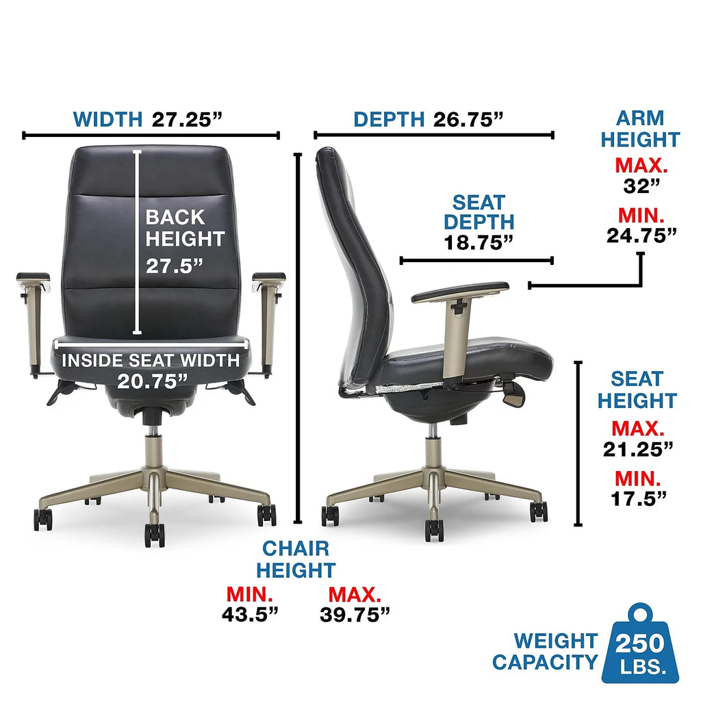 Black Faux Leather Ergonomic Swivel Executive Chair Q3137