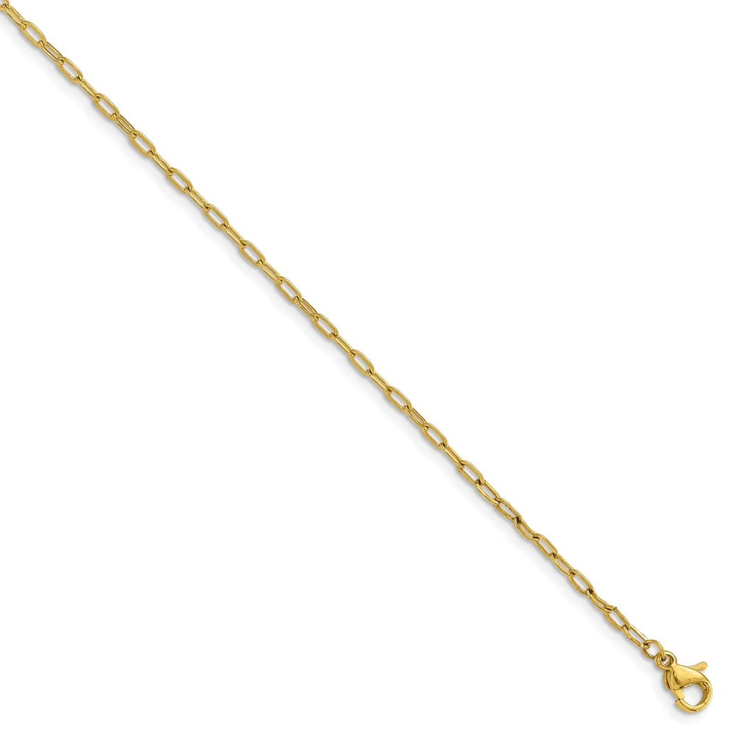 Polished Stainless Steel Paperclip Chain Necklace 20 Inch A5050