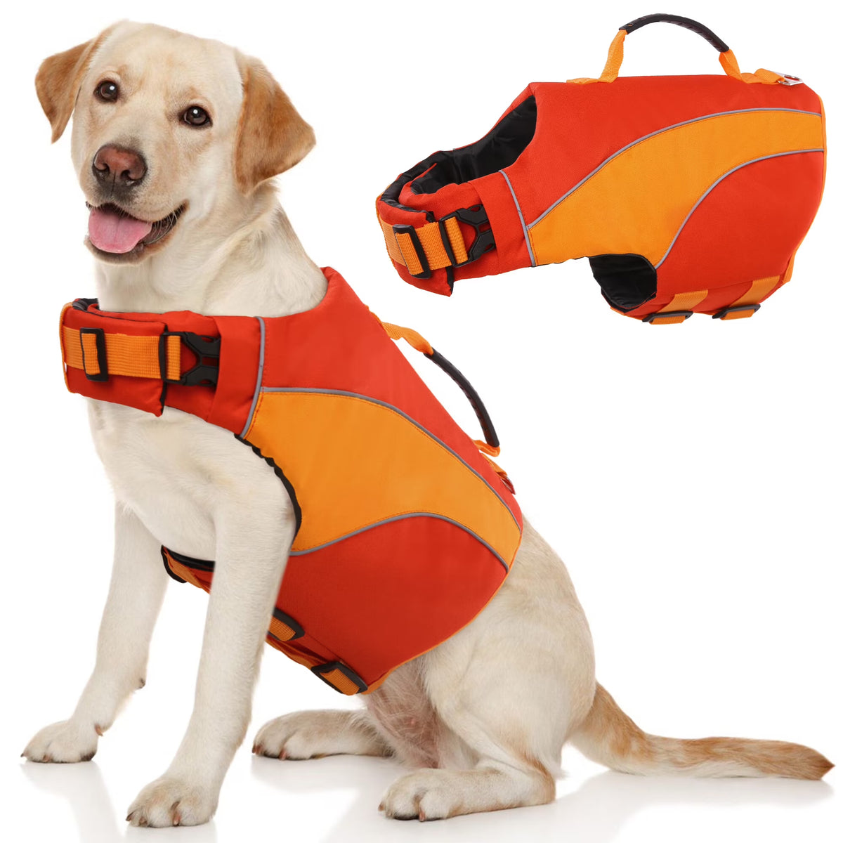 Dog Life Jacket with Reflective Stripes J868
