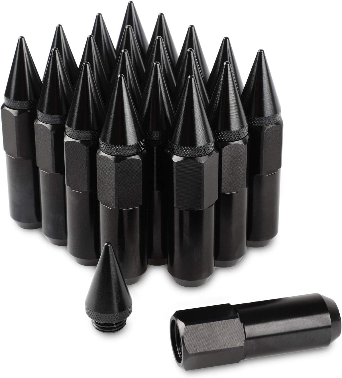 20PCS 60MM Spikes Lug Nuts Steel Extended Tuner Nuts M12X1.5 Gold Pack of 2 J21355