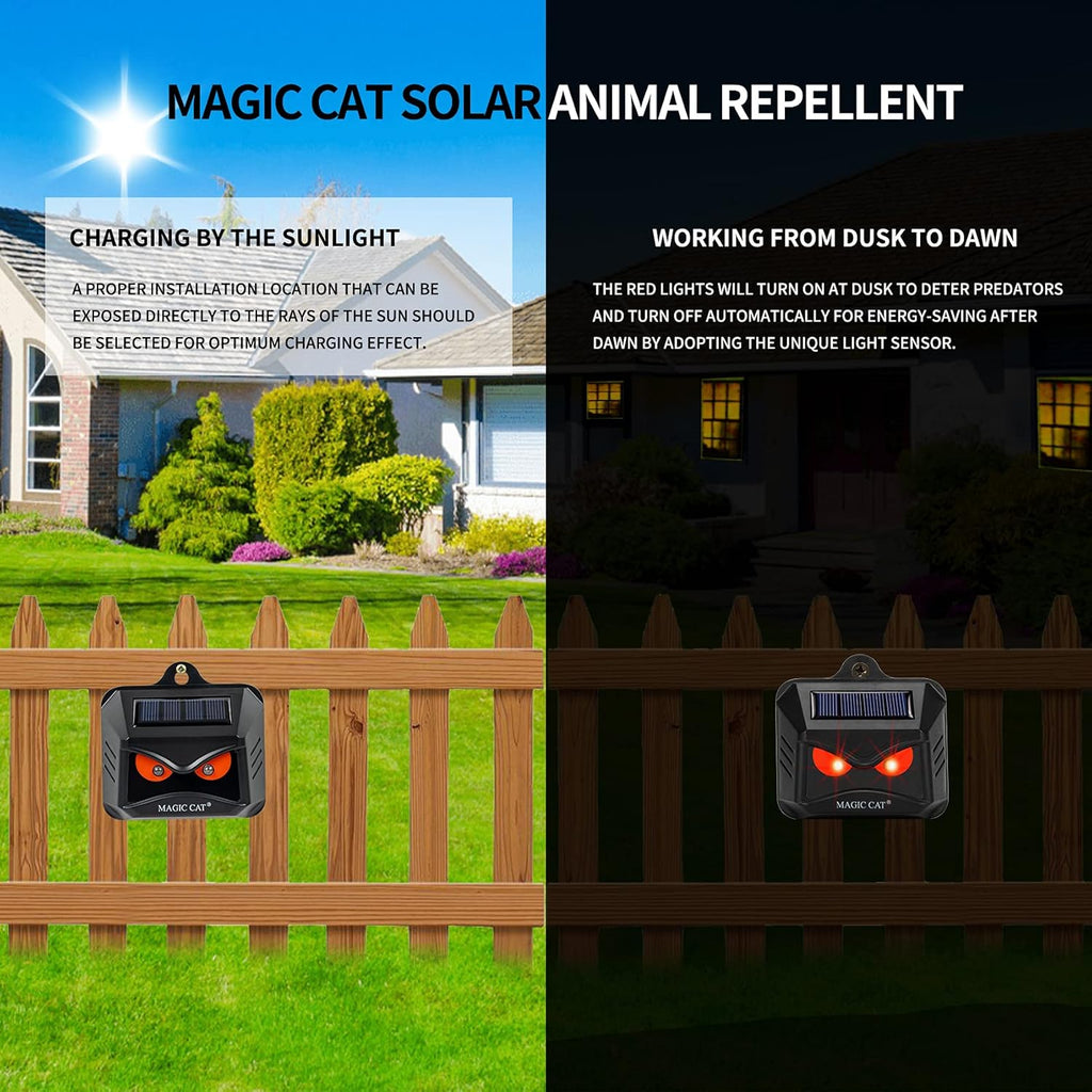 4 Pack Waterproof Solar Animal Repeller with Red LED Lights J452567