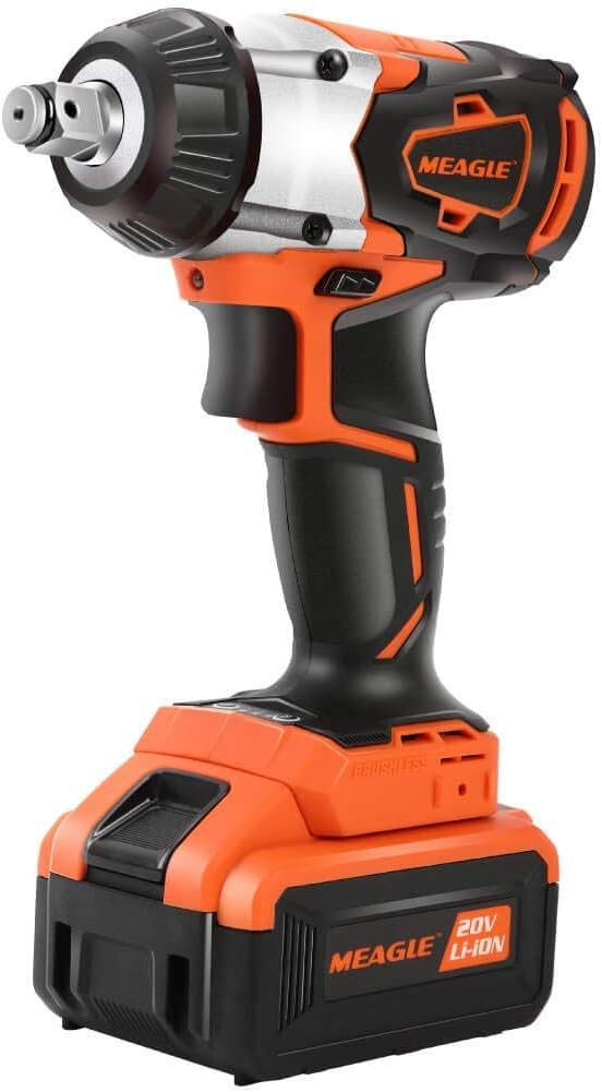 20V Max Brushless Cordless Impact Wrench 4.0 Ah Battery Powered 1/2 inch Square Drive Pack of 2 B3342