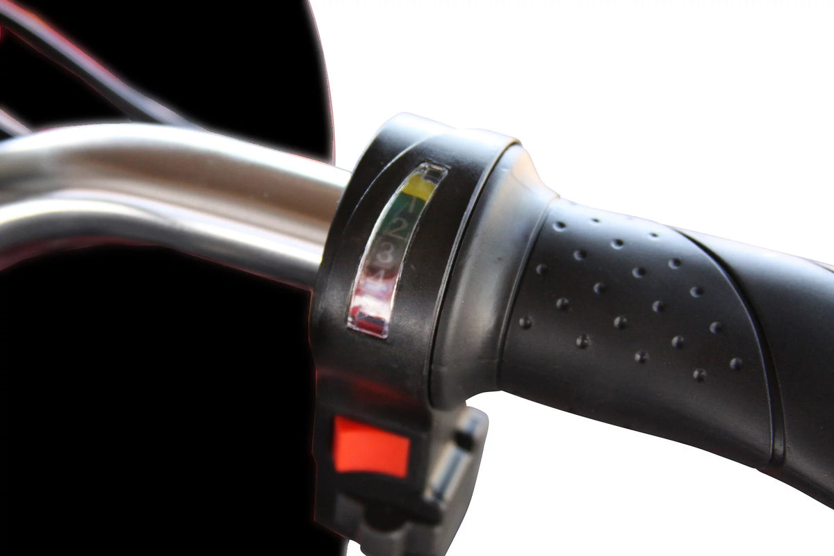 Red Stand/Ride Mobility Scooter with Folding Tiller I219