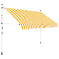 Manual Retractable Awning 118.1" Orange and White Stripes H515916