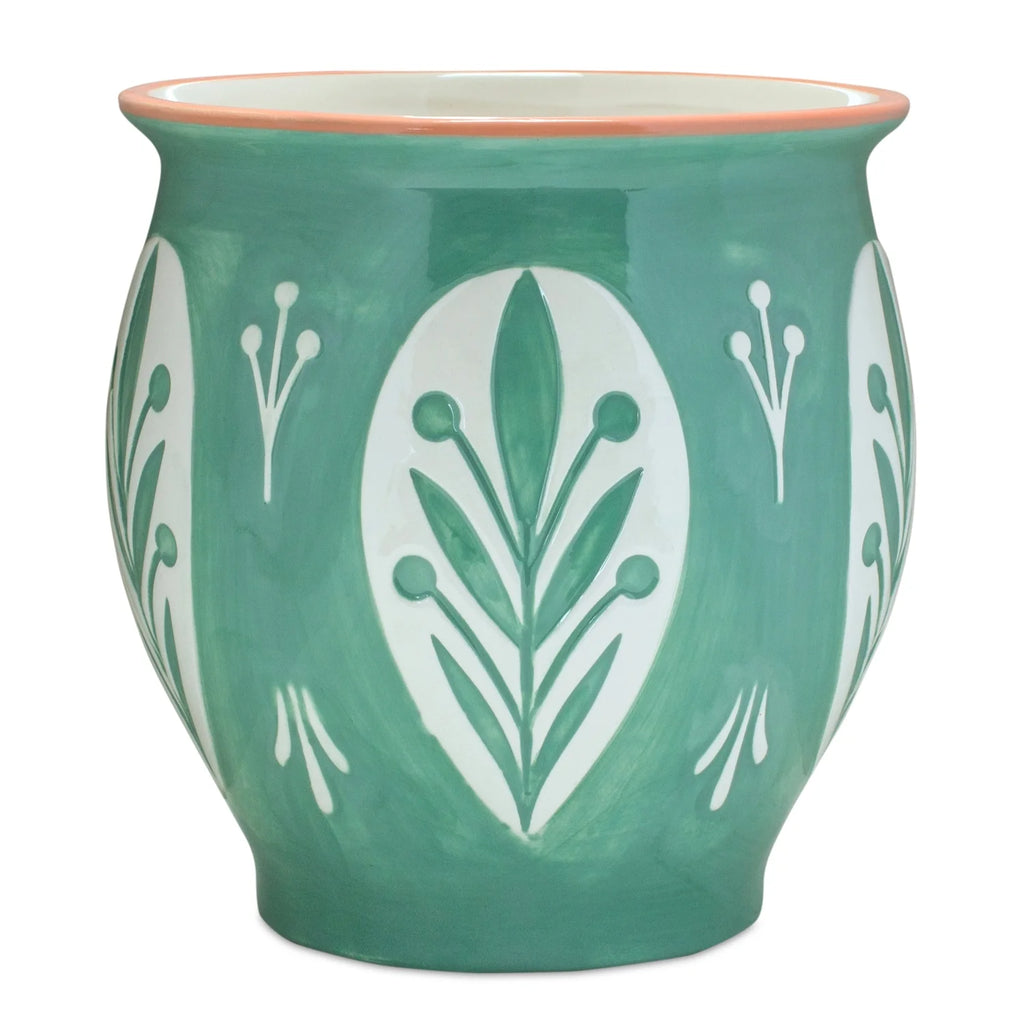 Set of 2 Floral Ceramic Pots J90462