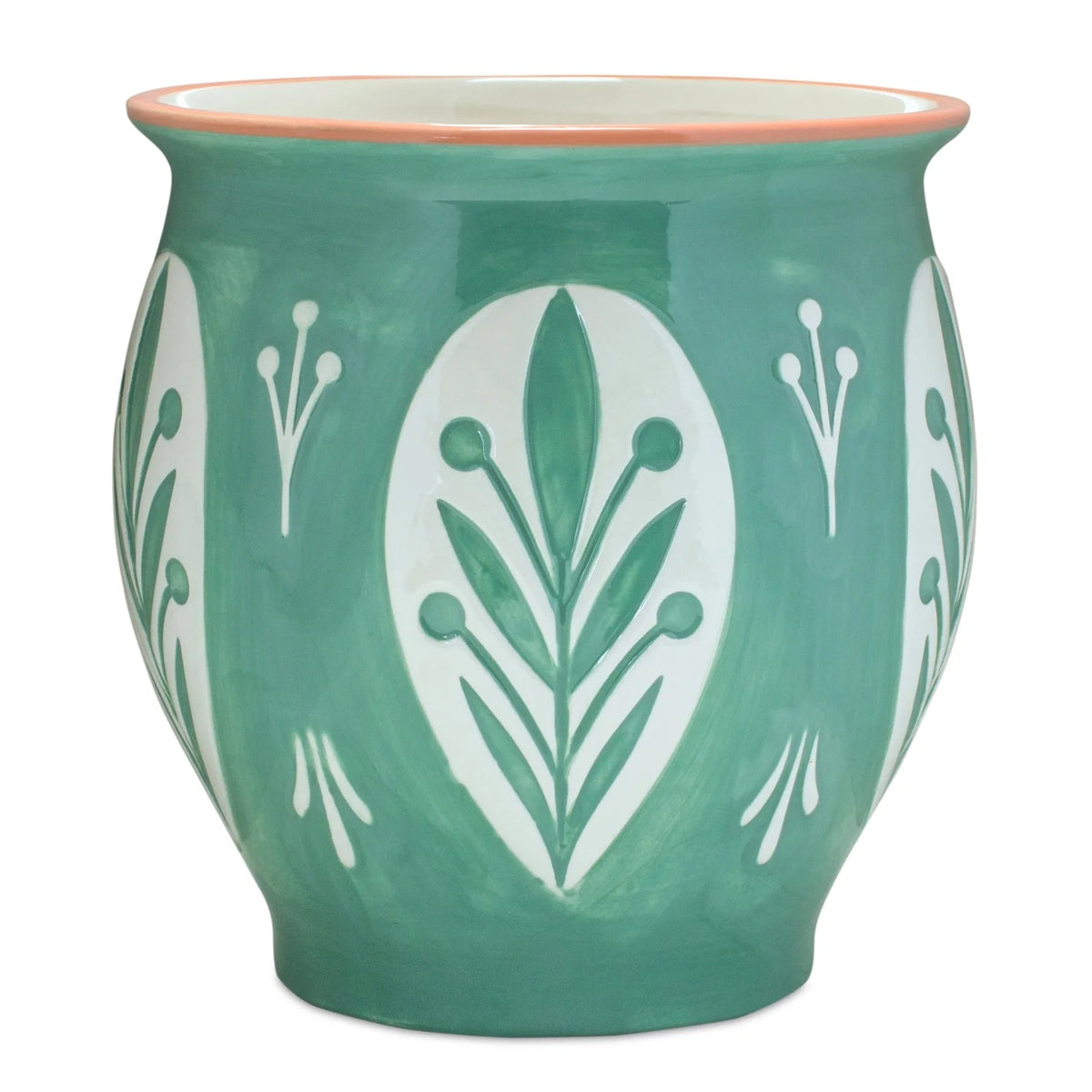 Set of 2 Floral Ceramic Pots J90462