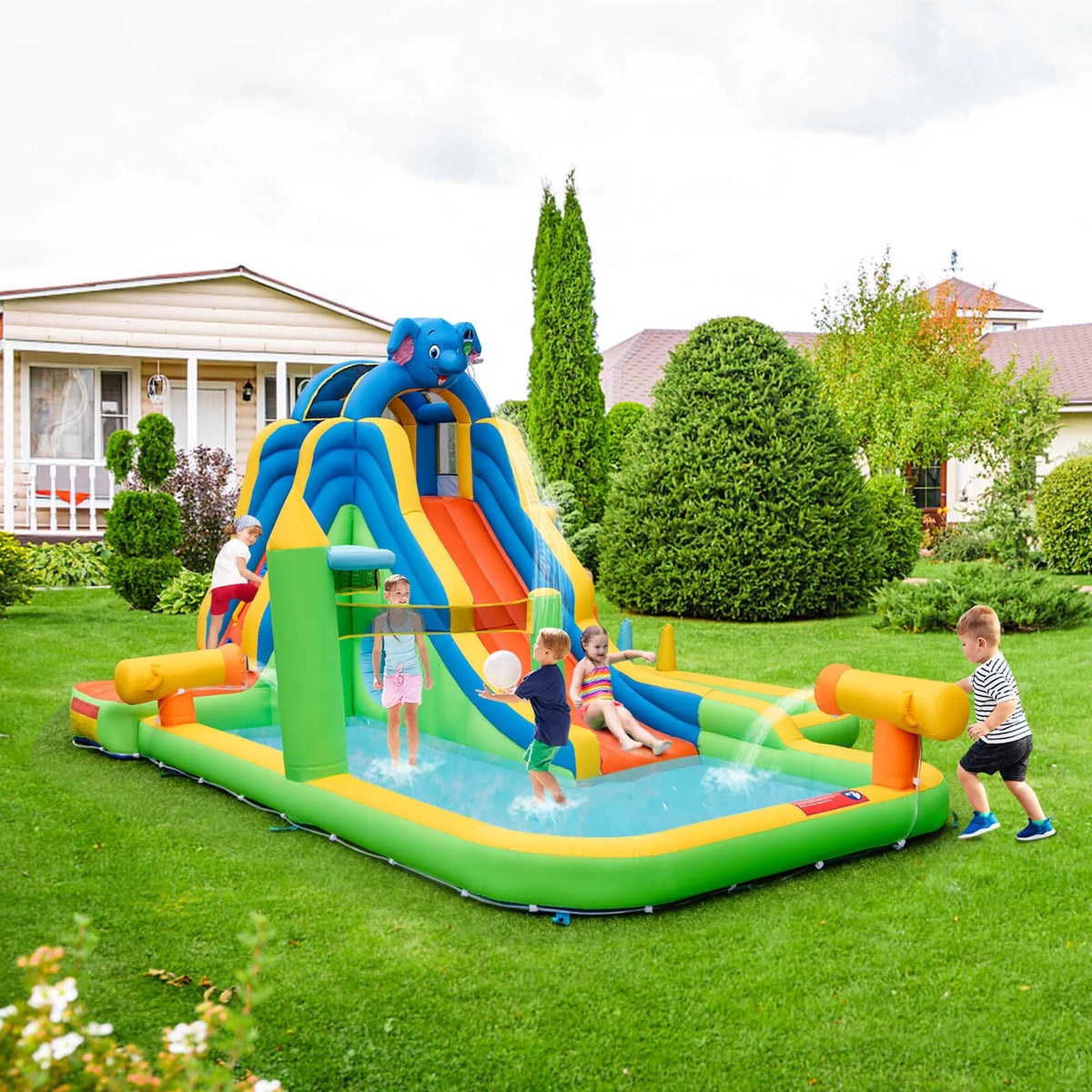 Inflatable Water Slide Splash Pool L542063