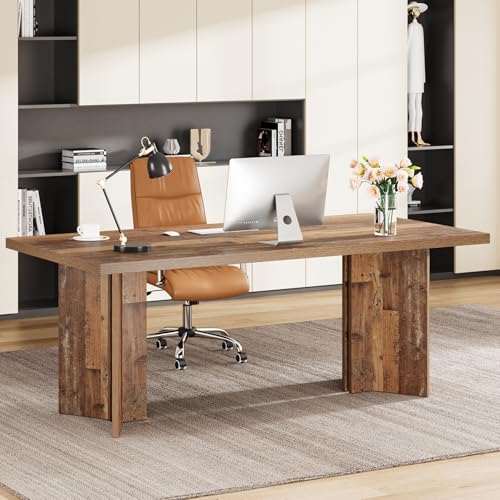 63-inch Dark Brown Wood Executive Desk I838