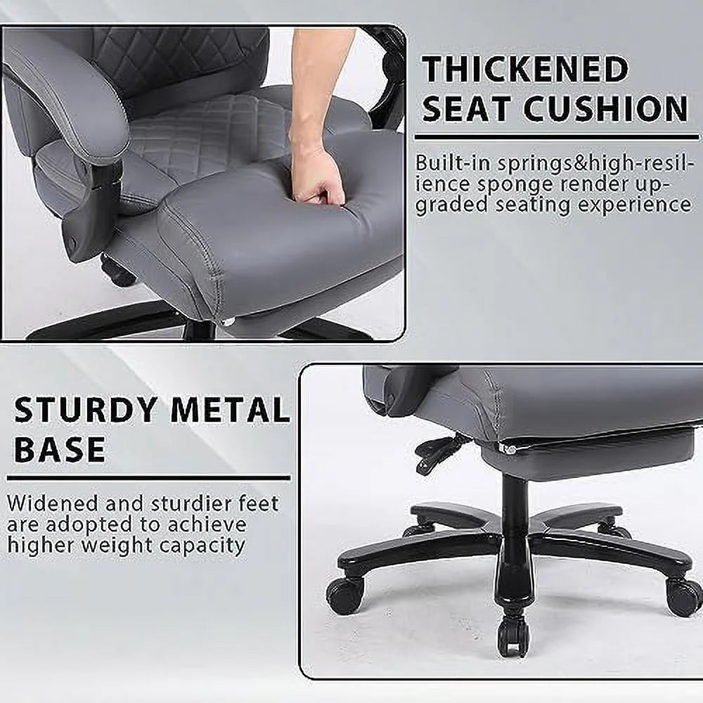 160° Reclining Oversized Ergonomic Office Chair with Footrest C1909