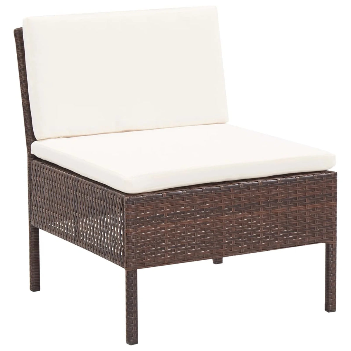 3 Piece Poly Rattan Patio Sectional Sofa Set with Ottoman Z545