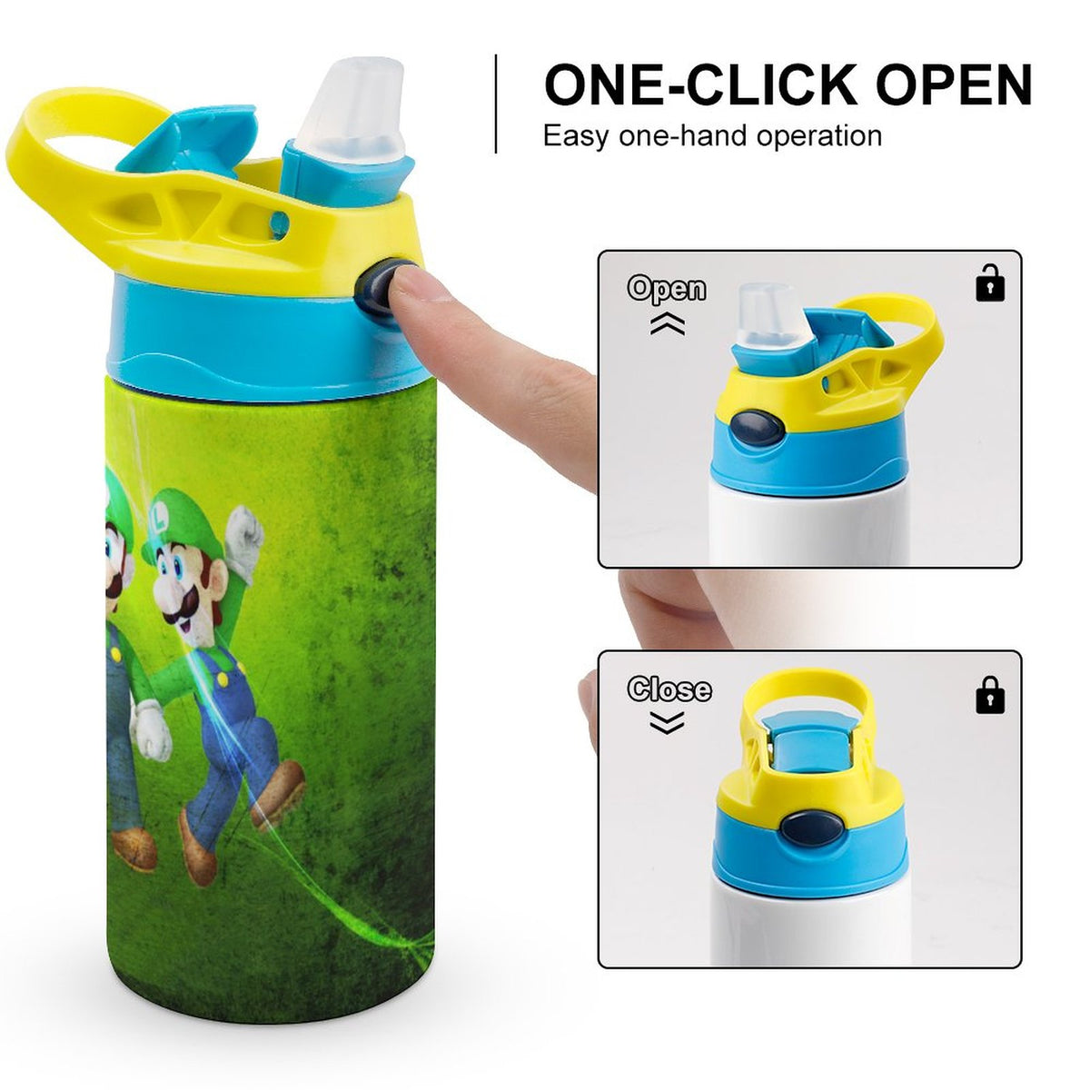 Insulated Stainless Steel Water Bottle with Straw H174384