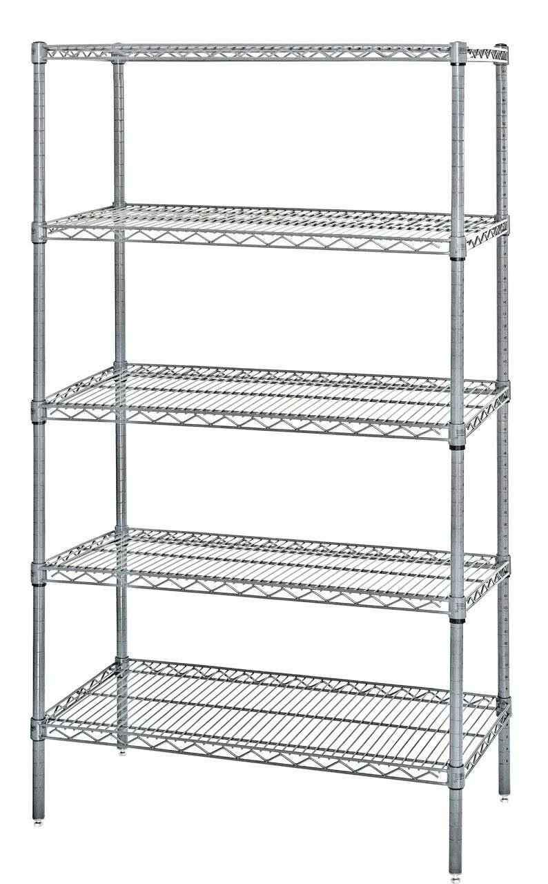 24 inch x 42 inch x 86 inch Stainless Steel 5-Shelf Unit S337