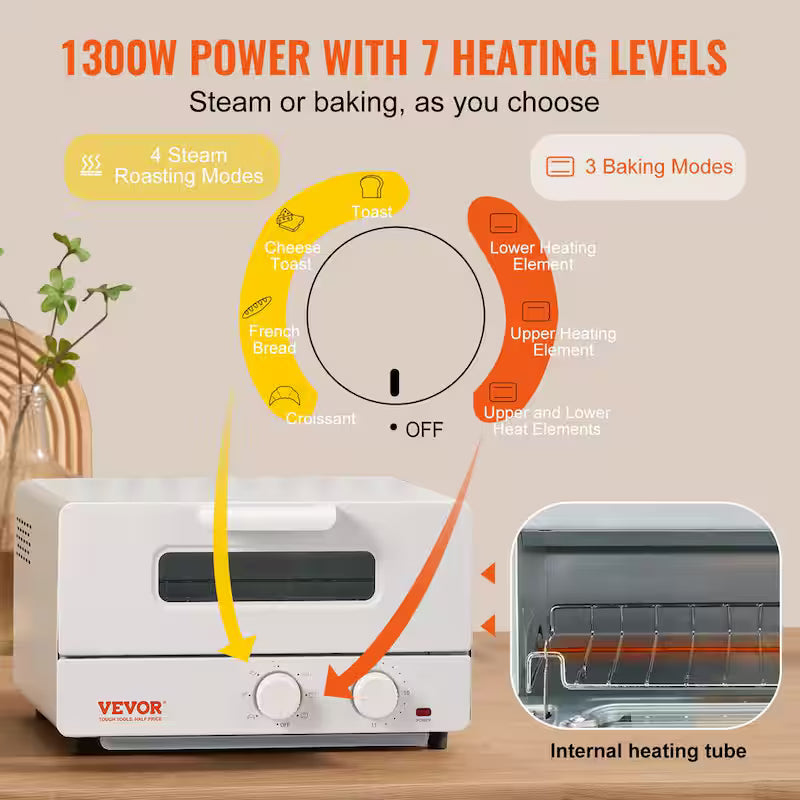 12L 1300W 5 In 1 Steam Convection Toaster Oven O6525