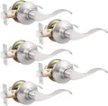 5 Pack Brushed Nickel Passage Door Levers Interior Door Handles V9913