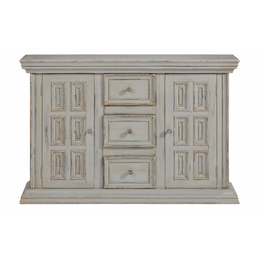 Antique Gray Wood Accent Credenza/Console Q686